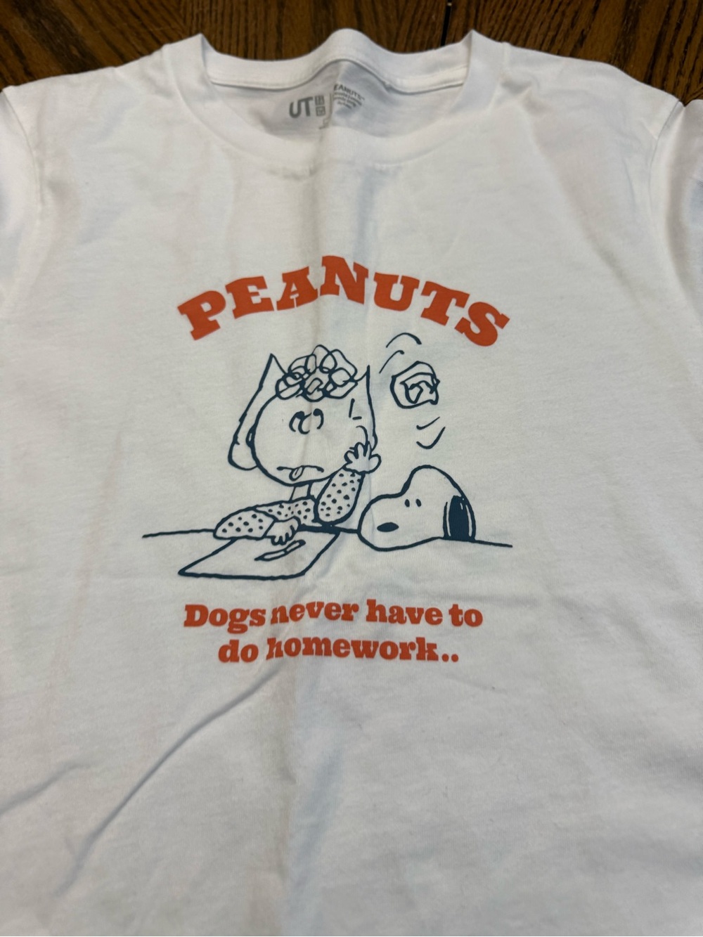 Peanuts White Tee with Gray Logo Print - Picture 3 of 4